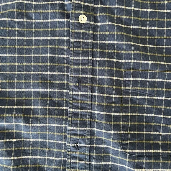 🔷 J.Crew Flex Oxford Button-Down Shirt – Navy Grid Check, Size L, Casual - Picture 9 of 10
